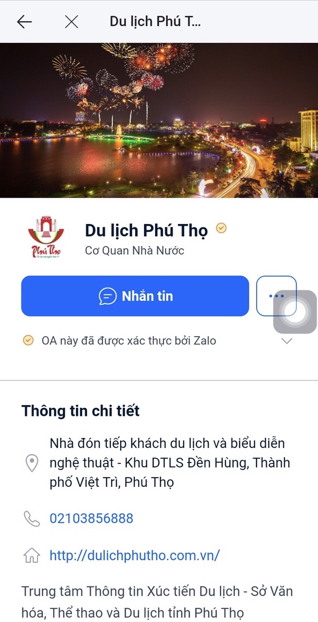 Trung tâm Thông tin xúc tiến du lịch Phú Thọ triển khai sử dụng tài khoản Zalo Du lịch Phú Thọ – công cụ truyền thông hiệu quả.