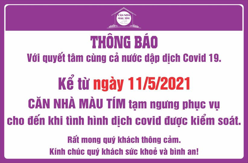 Căn Nhà Màu Tím thông báo