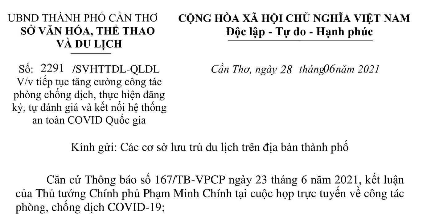 Tiếp tục tăng cường công tác phòng chống dịch, thực hiện đăng ký, tự đánh giá và kết nối hệ thống an toàn COVID Quốc gia